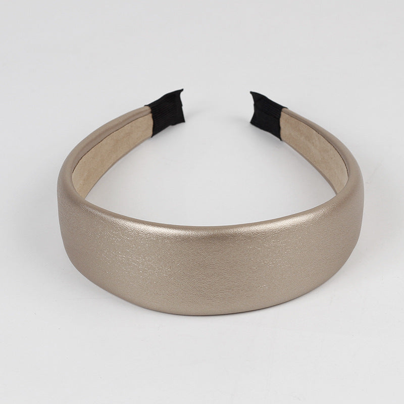 4cm-wide soft leather thinly padded headband