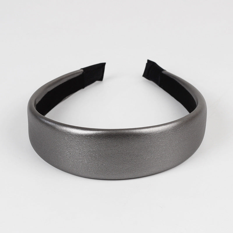 4cm-wide soft leather thinly padded headband