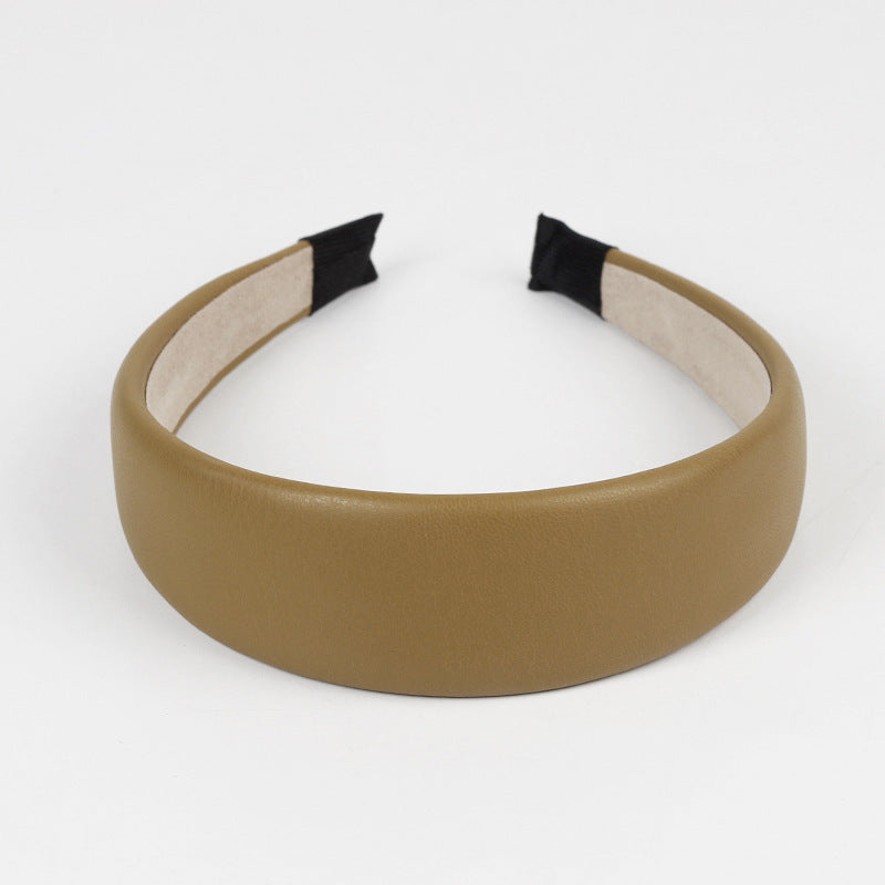 4cm-wide soft leather thinly padded headband