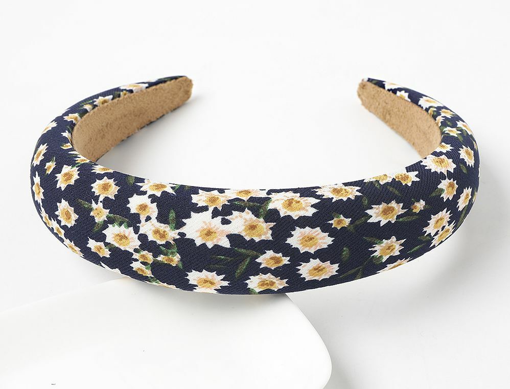 Padded headband with small flowers printing