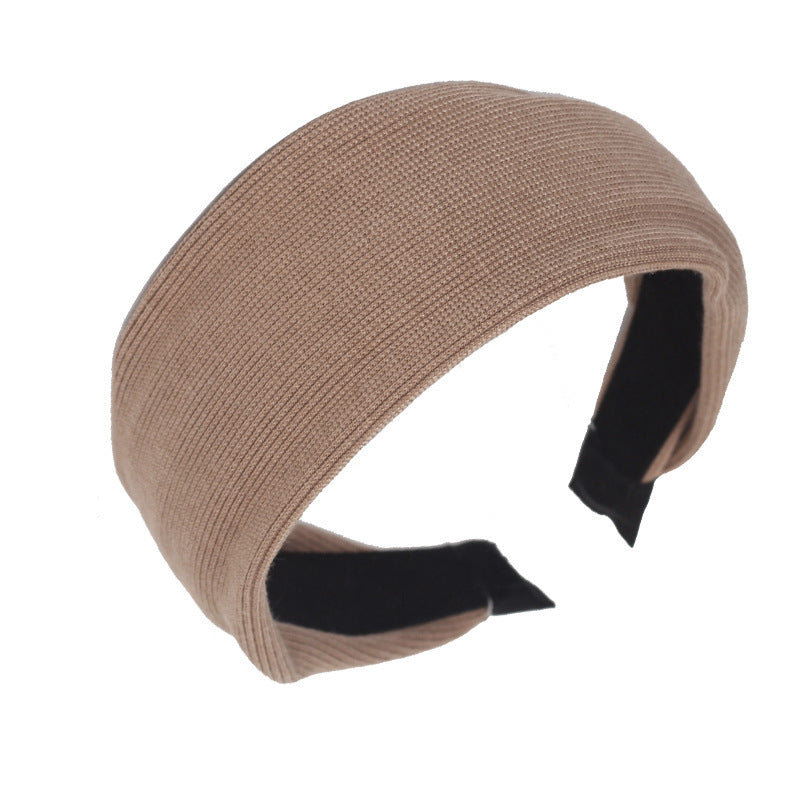 5.5cm-wide plain colours knit fabric headband