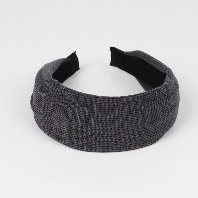 5.5cm-wide plain colours knit fabric headband