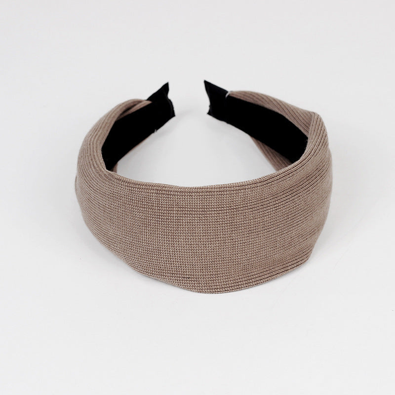 5.5cm-wide plain colours knit fabric headband