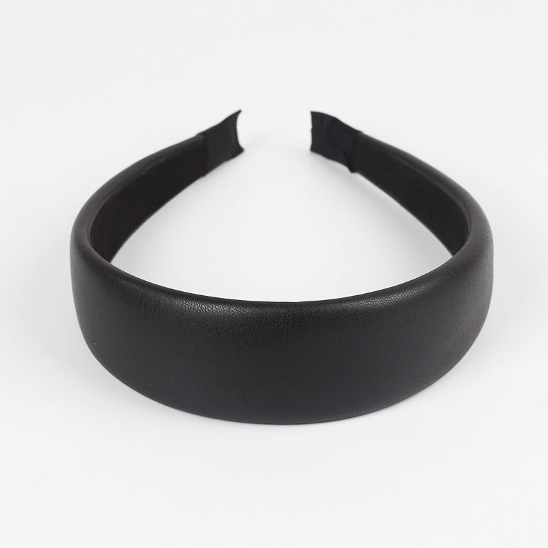 4cm-wide soft leather thinly padded headband