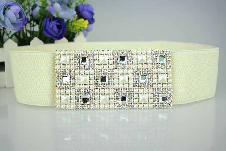 Luxury gems stretch belt