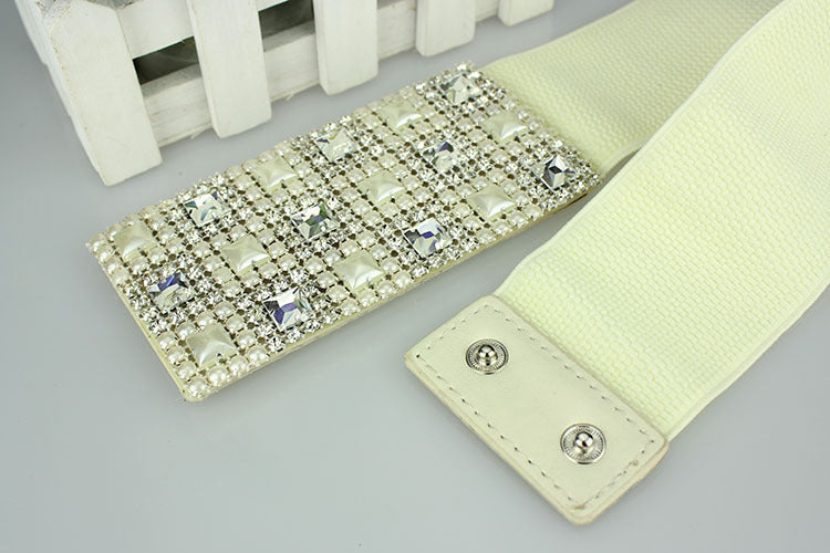 Luxury gems stretch belt