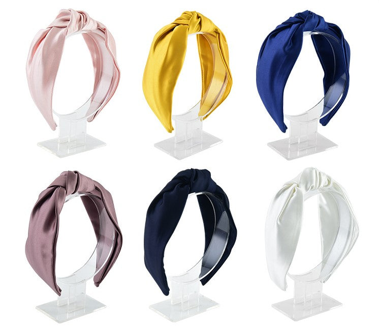 Glossy satin knotted headband
