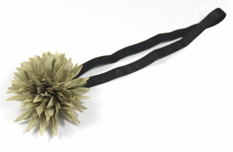 Olive flower bow elastic headband
