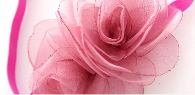 Sheer organza twin flower kids elastic headband