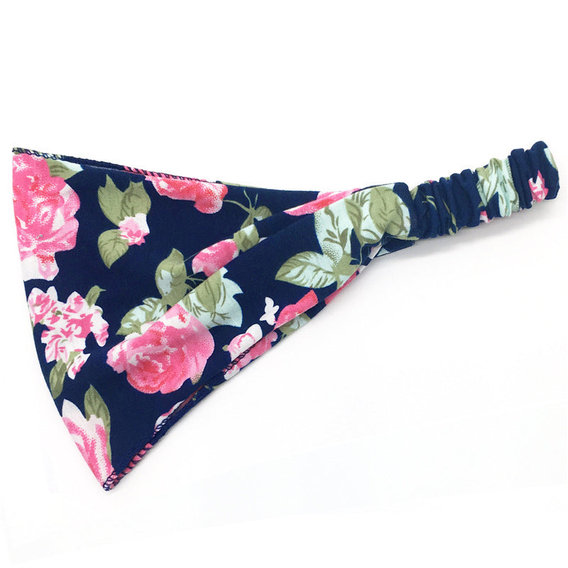 Printed thin cotton bandanna headband