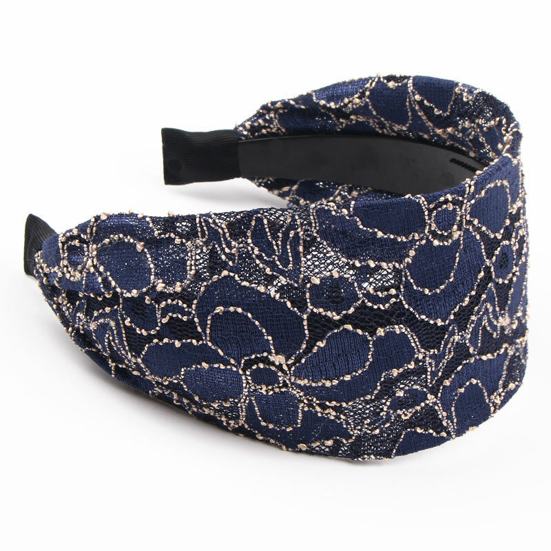 7cm-wide floral lace headband