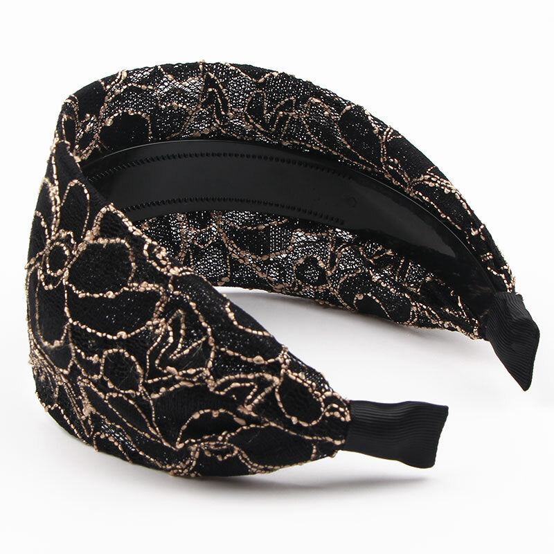 7cm-wide floral lace headband