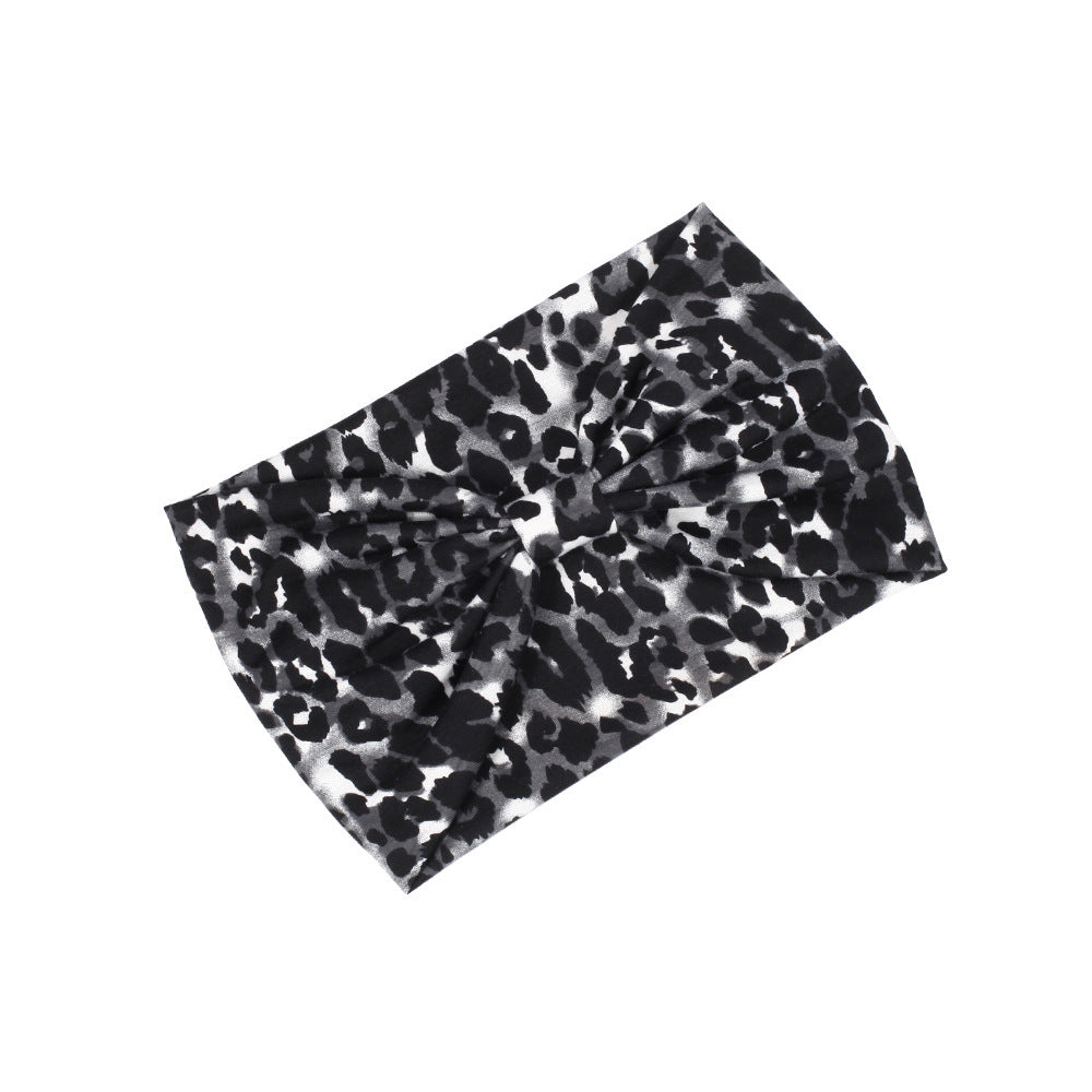 Leopard print 2-way bandanna headband