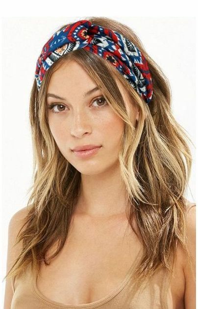 Multicoloured diamond patterned turban headband