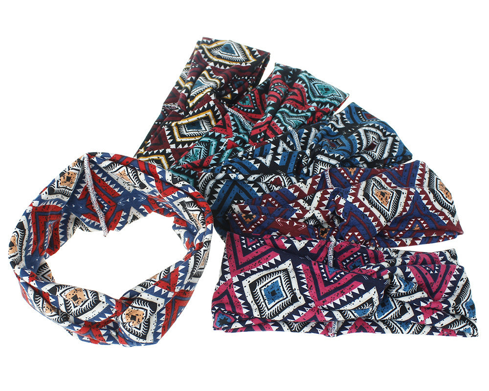 Multicoloured diamond patterned turban headband