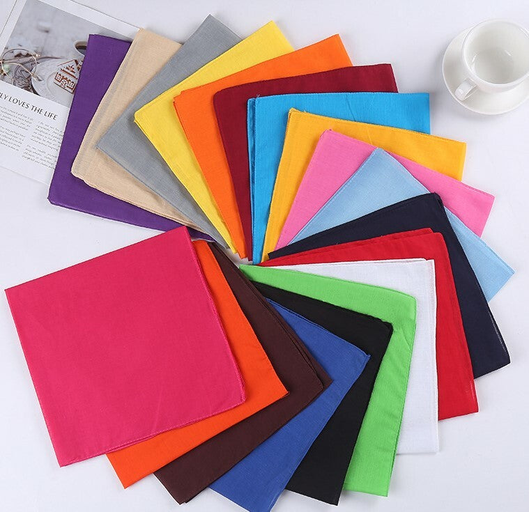 Plain colour square bandanna scarf