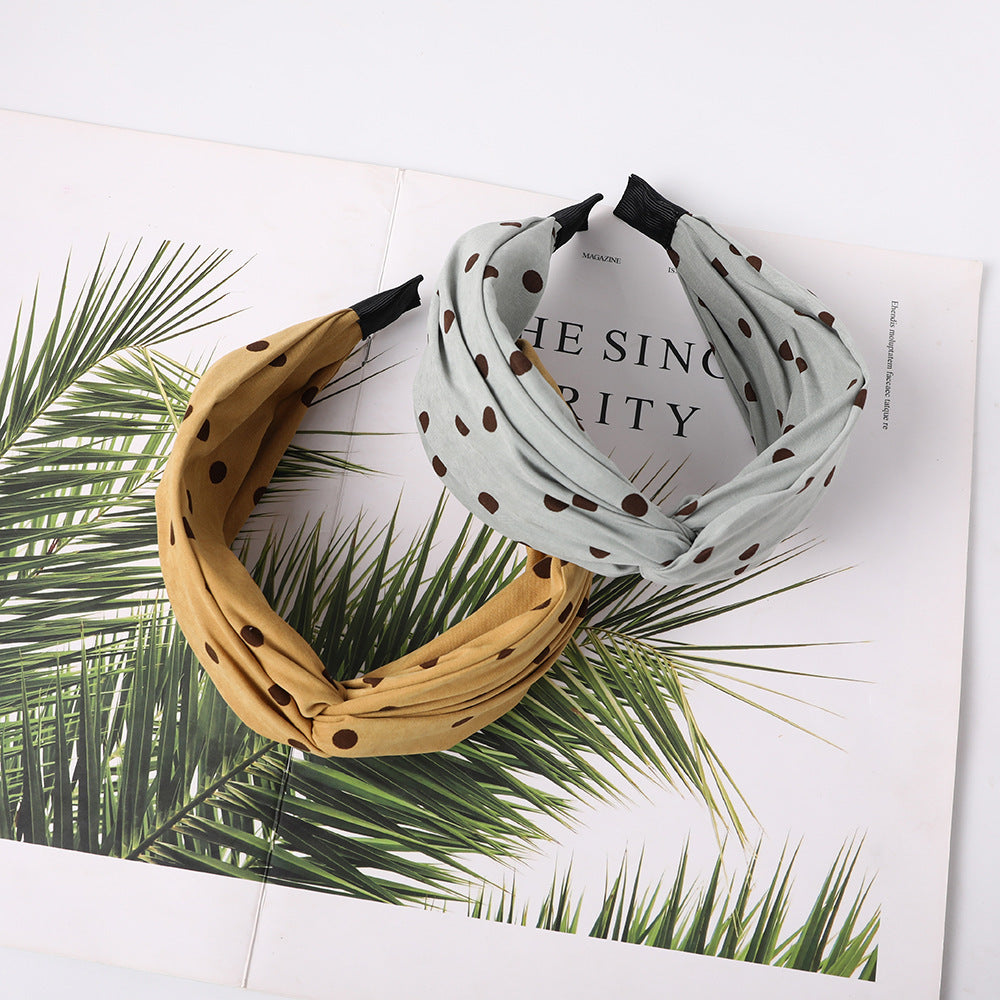 Twist front polka dots headband