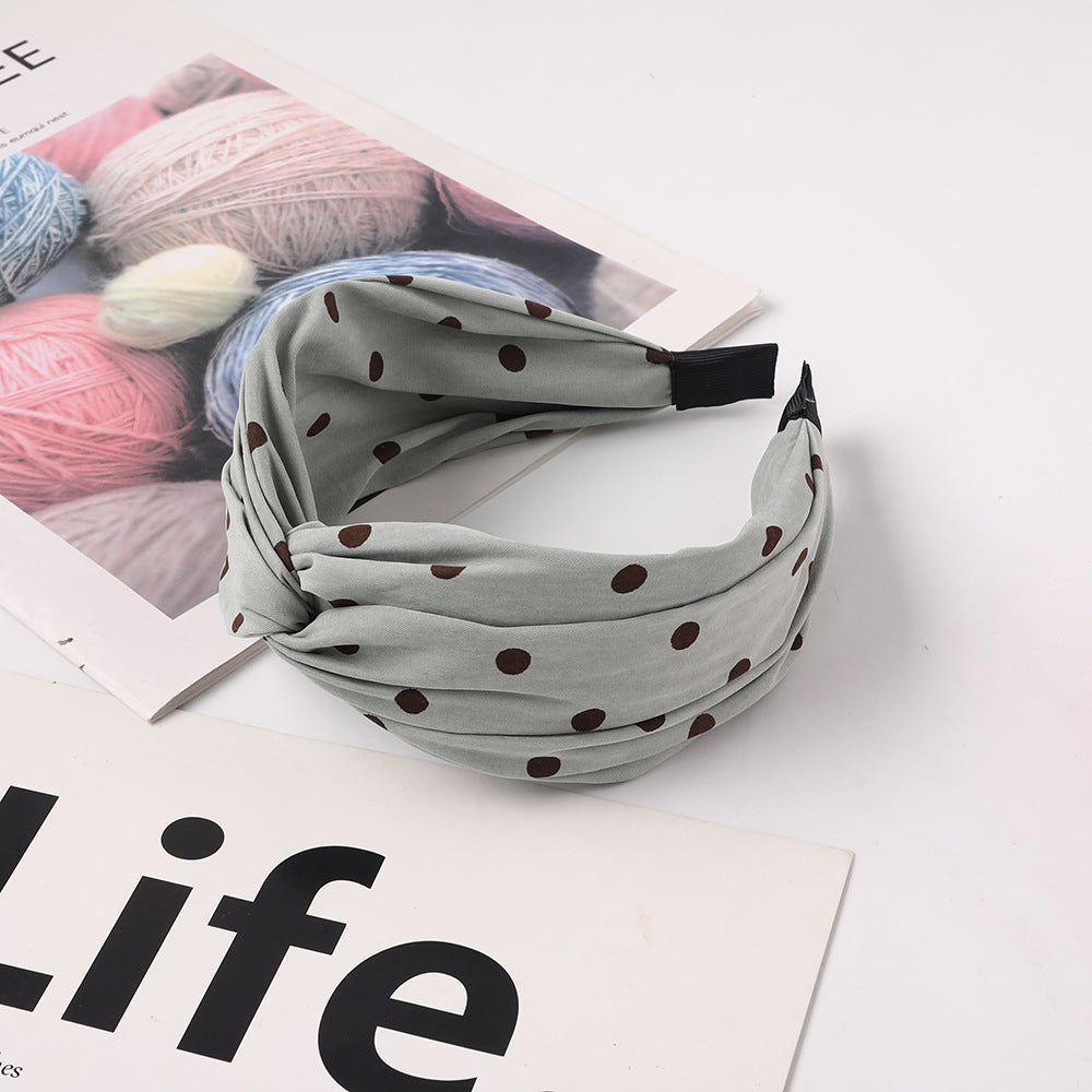 Twist front polka dots headband