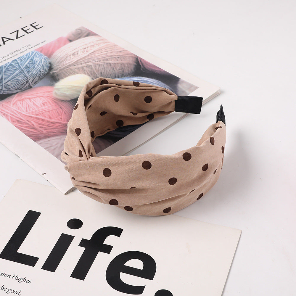 Twist front polka dots headband