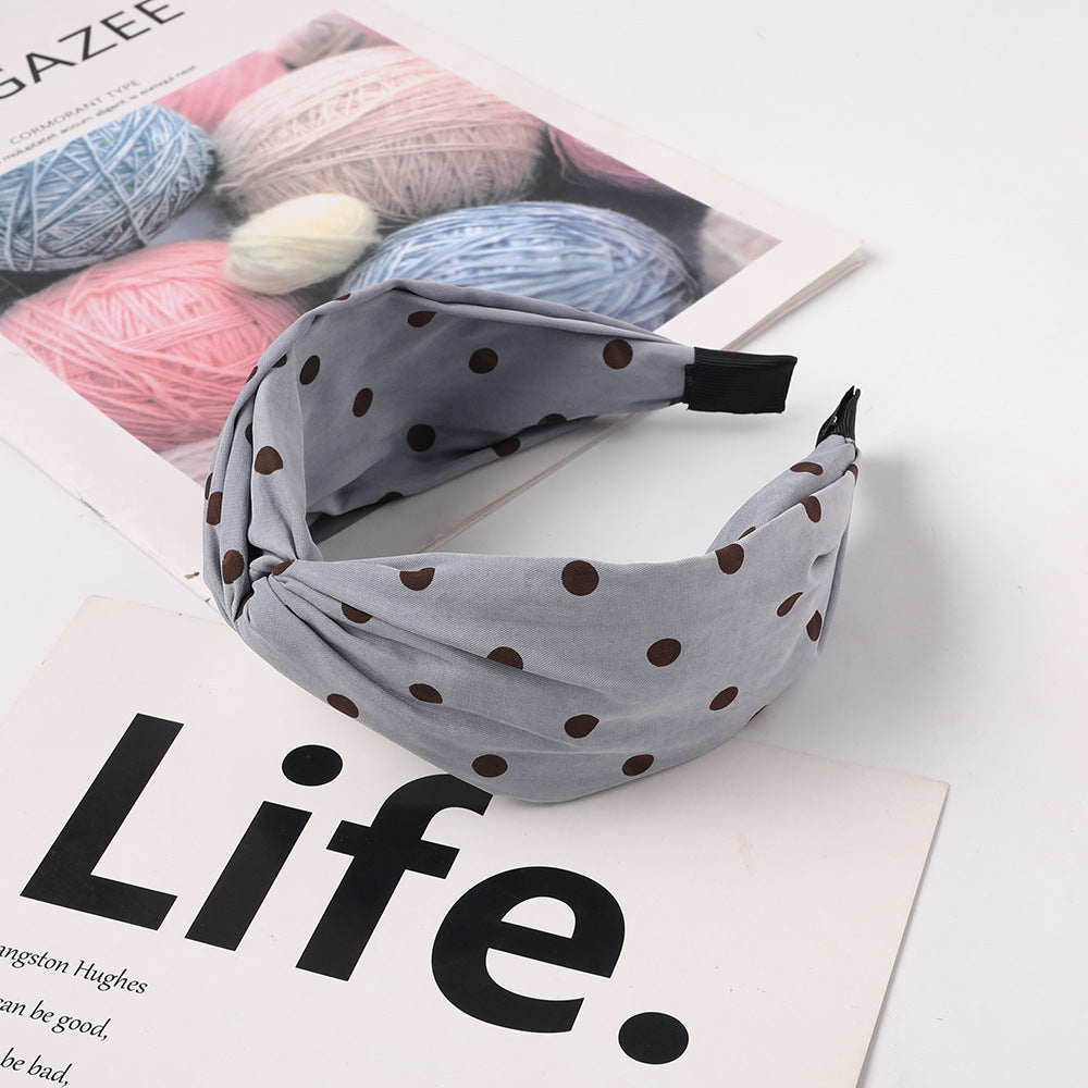 Twist front polka dots headband