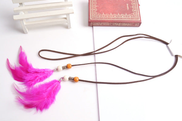 Hot pink feather tie