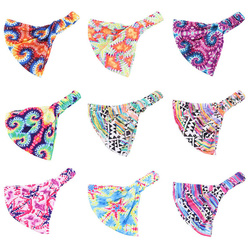 Ethnic style multi-coloured bandanna headband