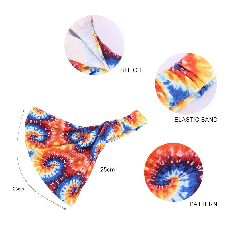 Ethnic style multi-coloured bandanna headband