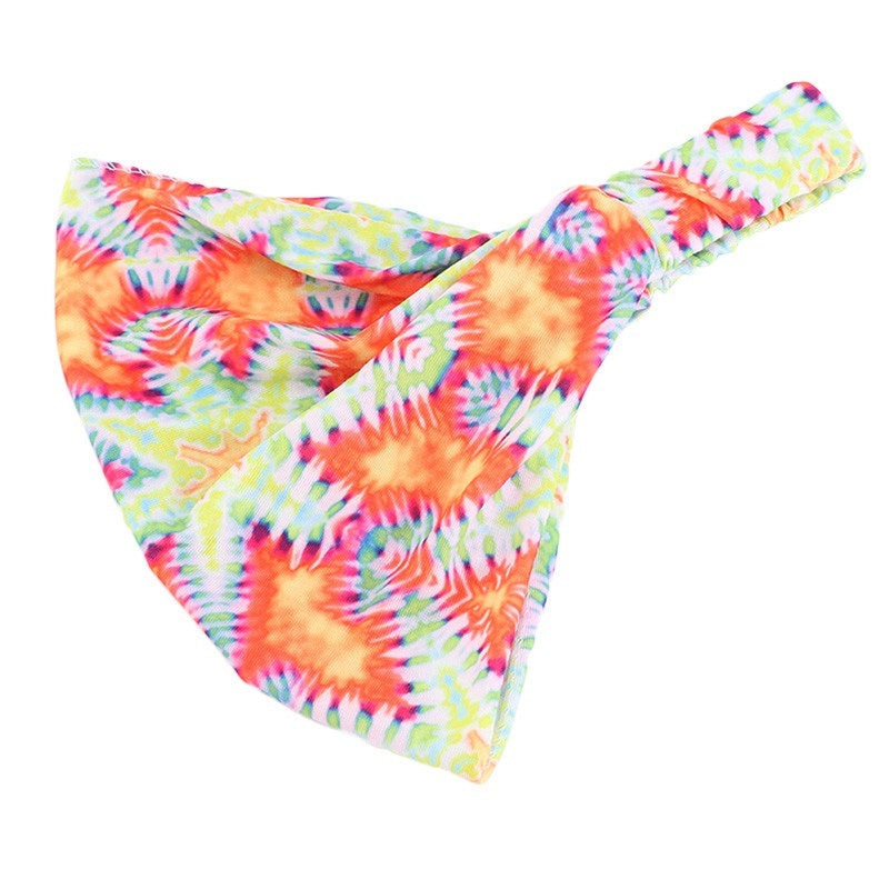 Ethnic style multi-coloured bandanna headband