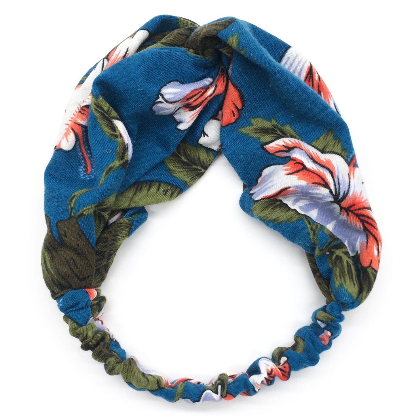 Printed twist front cotton elastic headband