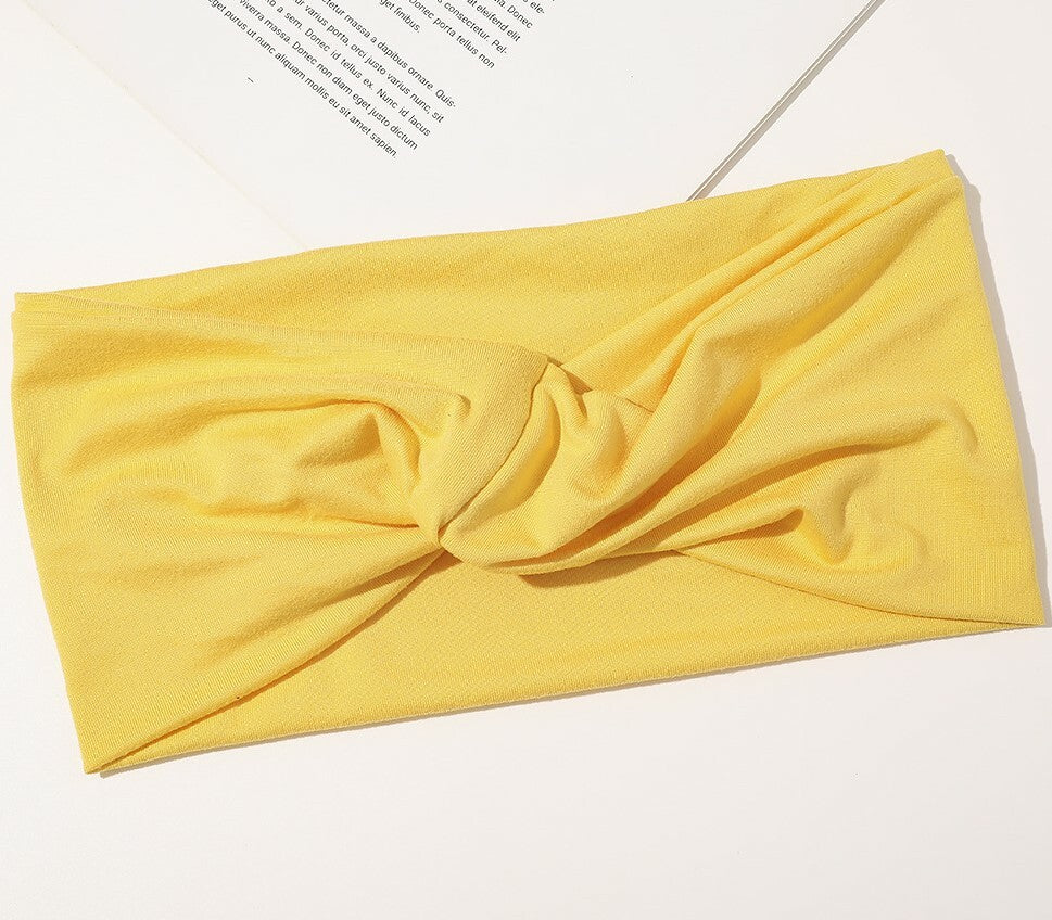 2-way stretchy jersey cotton headband in plain colours