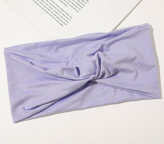 2-way stretchy jersey cotton headband in plain colours