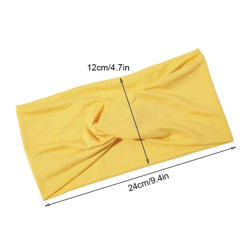 2-way stretchy jersey cotton headband in plain colours