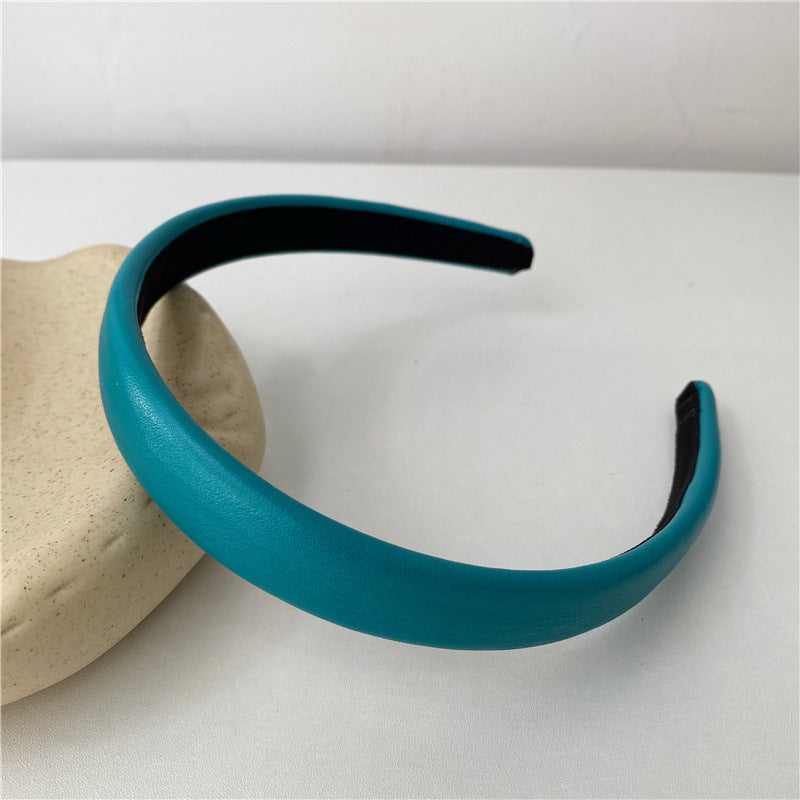 2cm-wide thinly padded leather headband