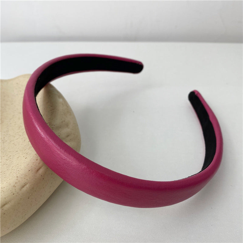 2cm-wide thinly padded leather headband