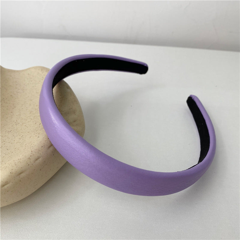 2cm-wide thinly padded leather headband