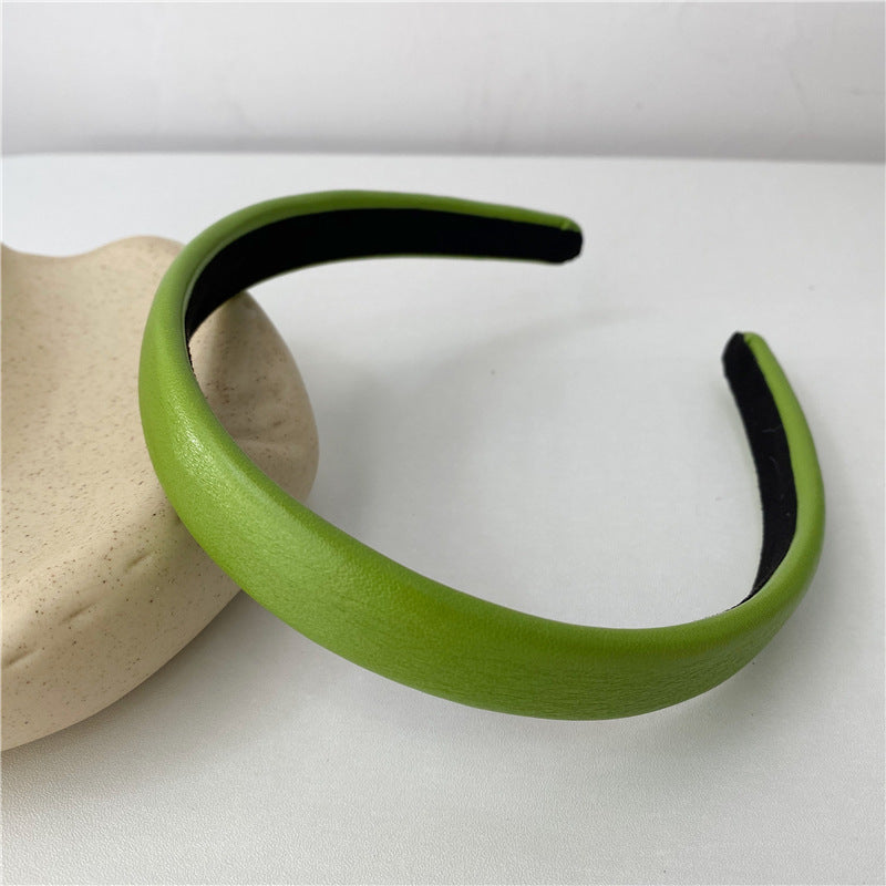 2cm-wide thinly padded leather headband