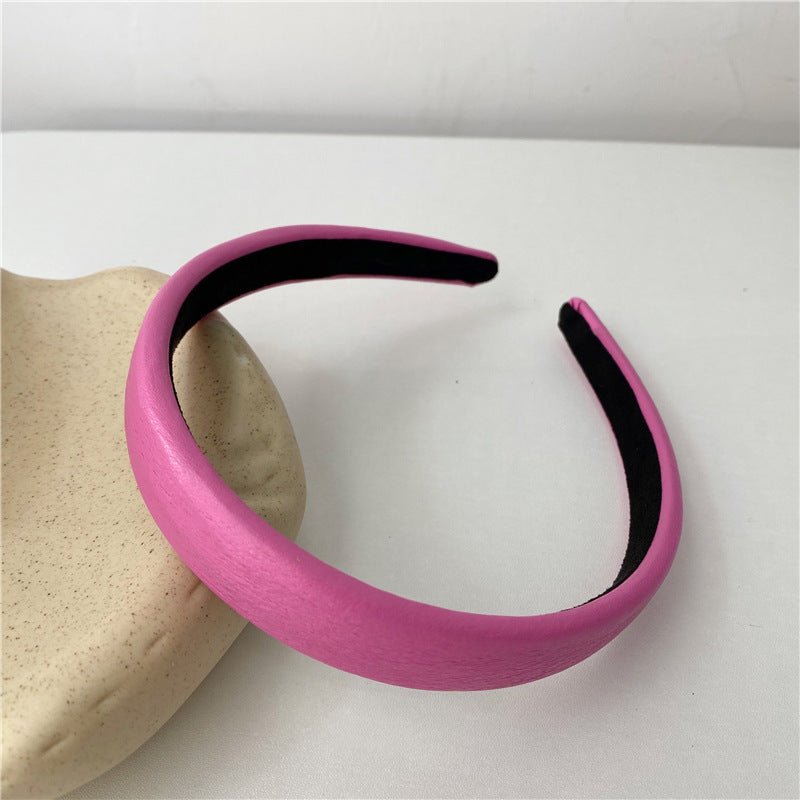 2cm-wide thinly padded leather headband