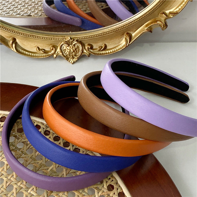 2cm-wide thinly padded leather headband