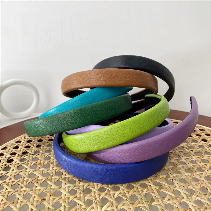 2cm-wide thinly padded leather headband