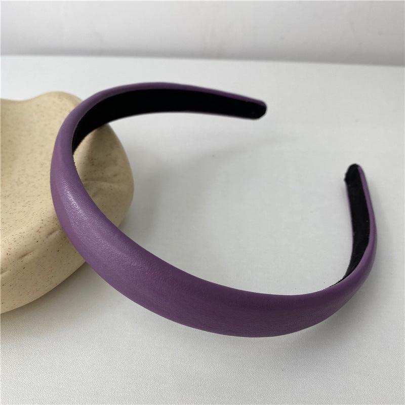 2cm-wide thinly padded leather headband