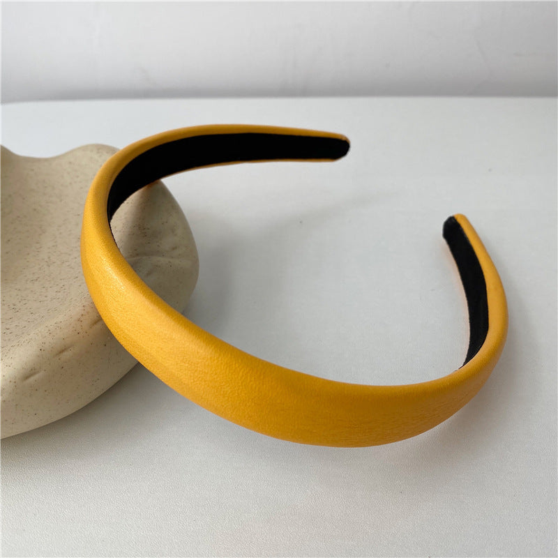 2cm-wide thinly padded leather headband