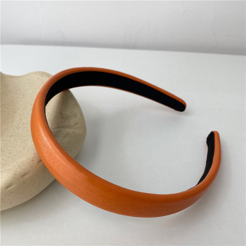 2cm-wide thinly padded leather headband