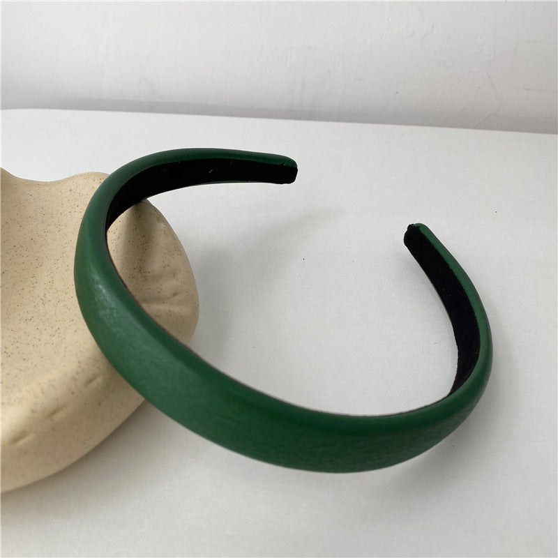 2cm-wide thinly padded leather headband