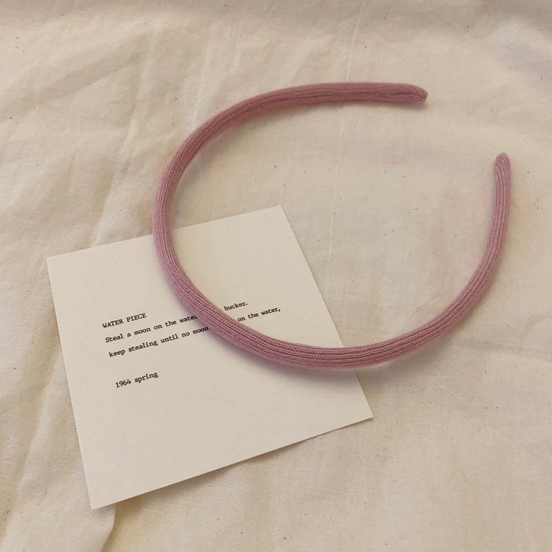 Plain colours knitted top slim headband