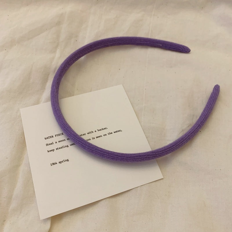 Plain colours knitted top slim headband