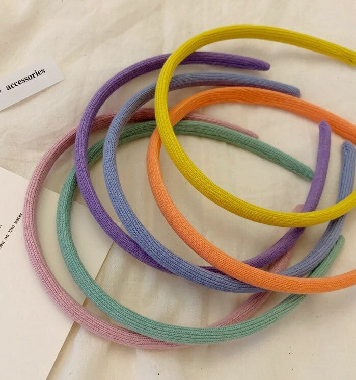 Plain colours knitted top slim headband
