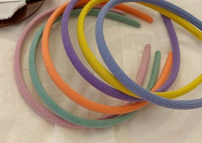 Plain colours knitted top slim headband