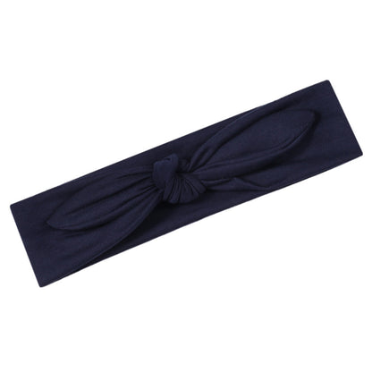 Plain colours stretchy cotton headband with bow