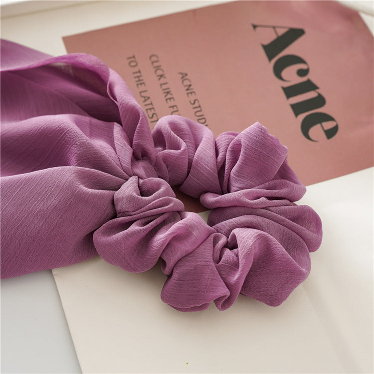 Chiffon plain scrunchies with tail