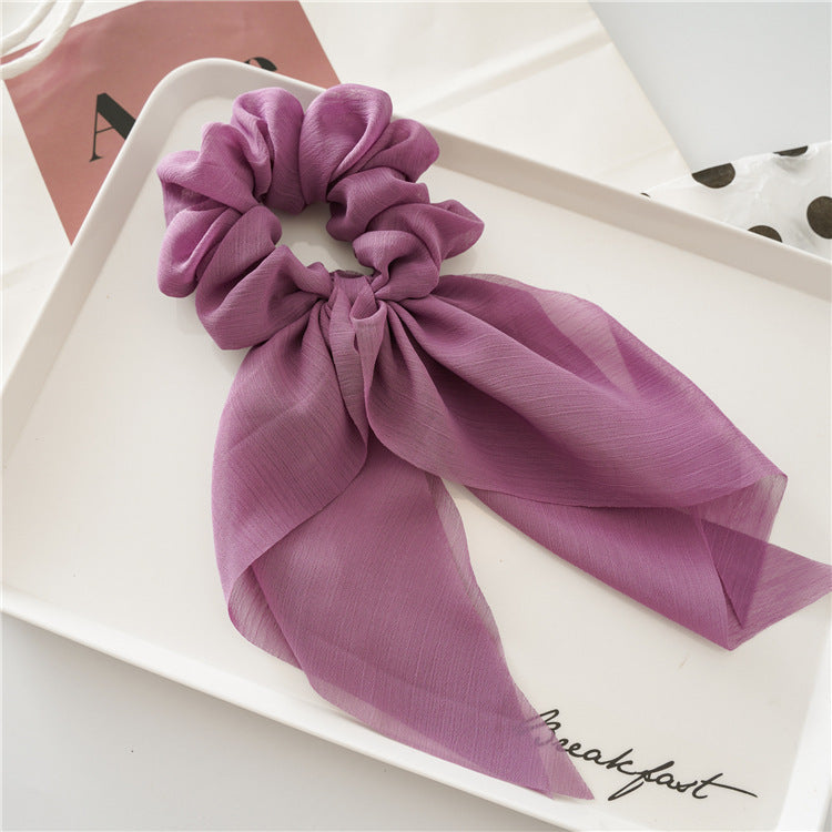 Chiffon plain scrunchies with tail